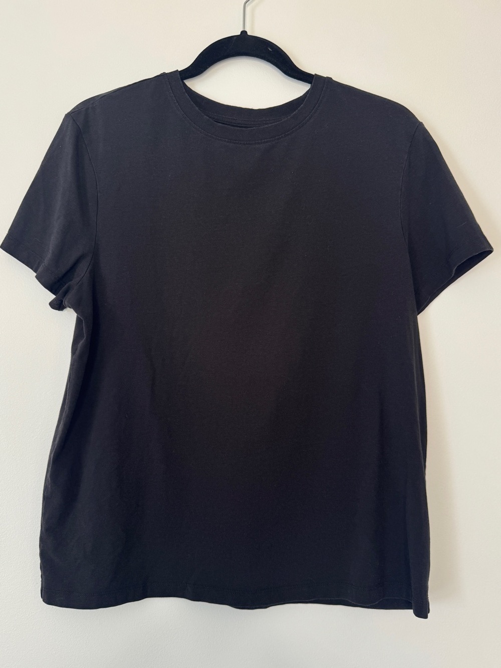 Kit & Ace Jersey Crew Neck Tee Cotton Blend Black Atlhetic Shirt Sz L